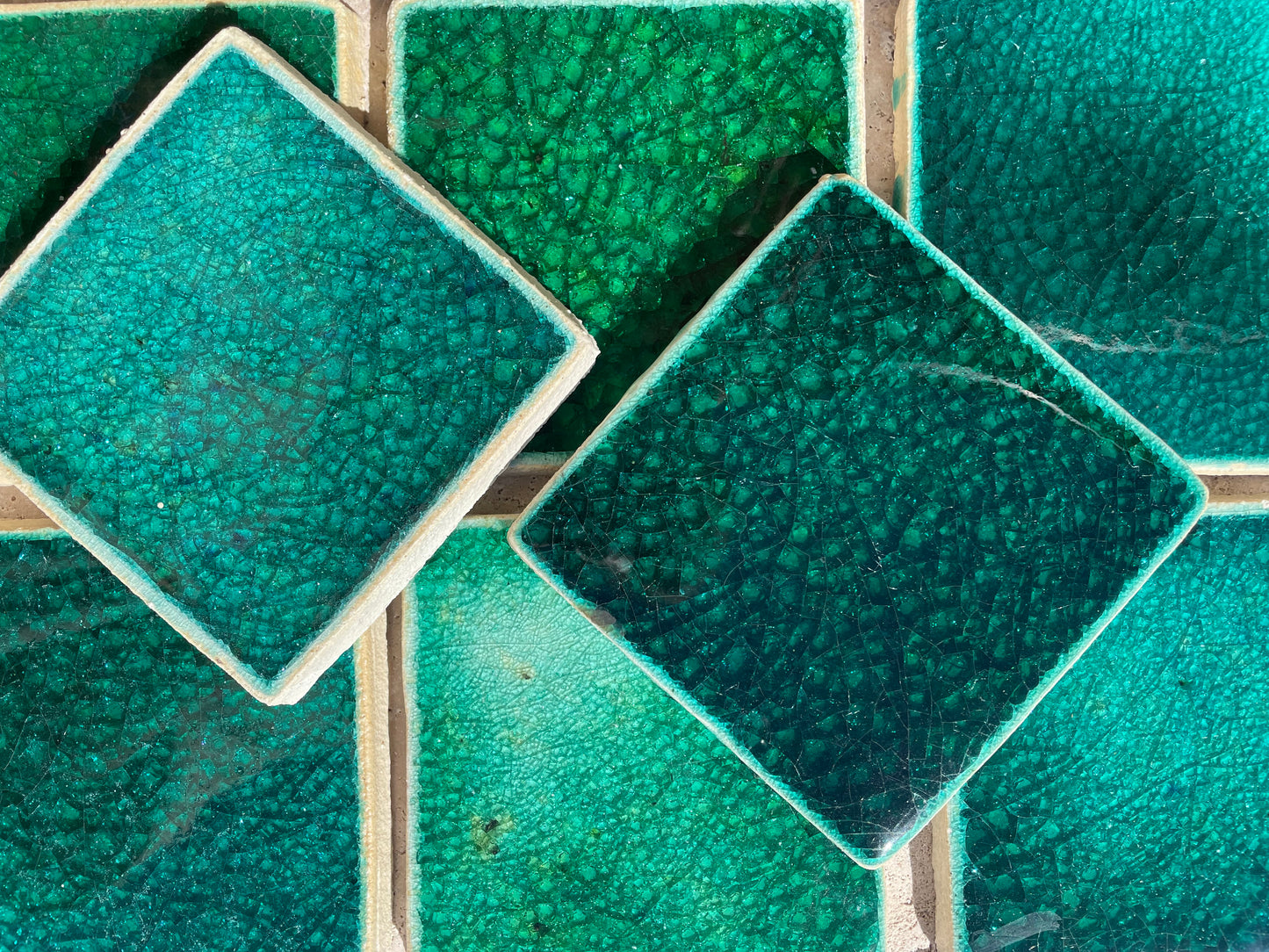 Crystal Glass Tiles | Set of 10 | Emerald