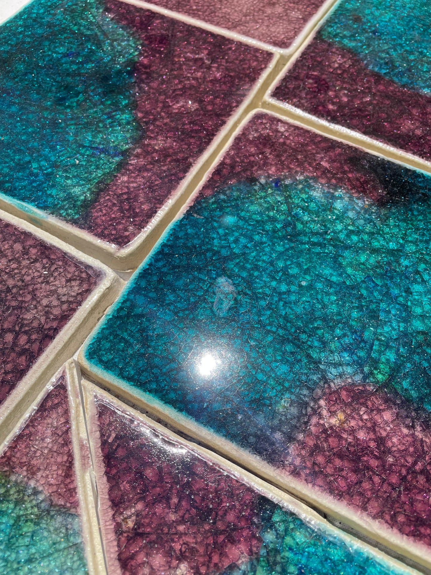 Bespoke Crystal Glass Tiles in Motion: Jungle