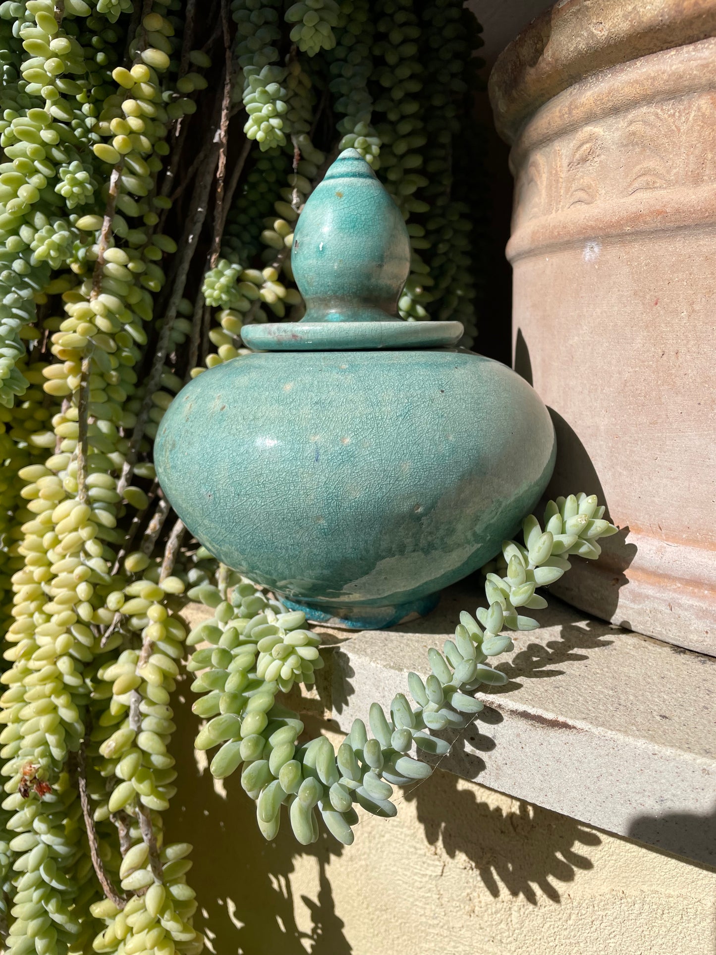 Handcrafted Powder Blue Sacred Urn