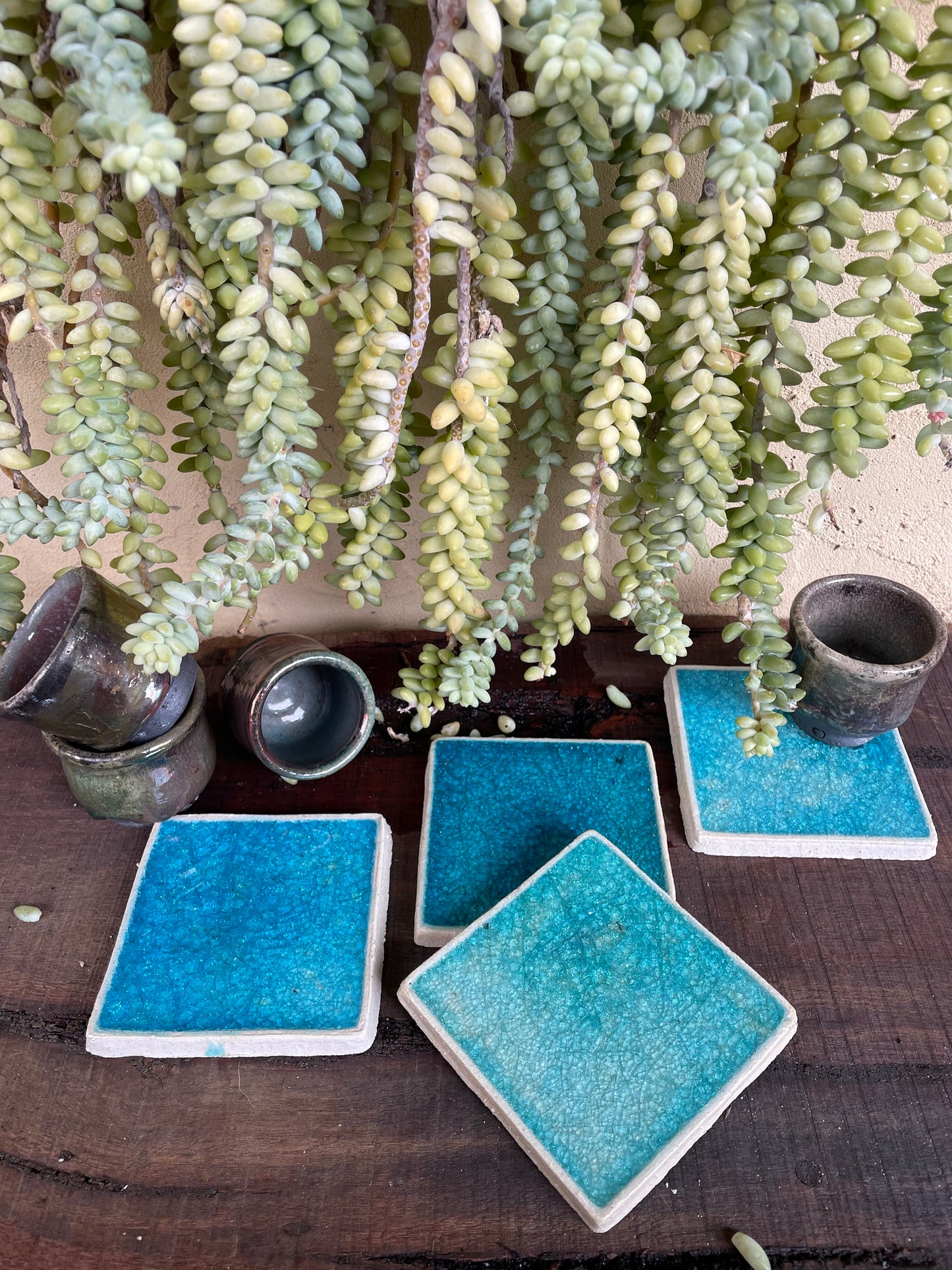 Bespoke Jewel Tile Coaters Solid - Set of 4