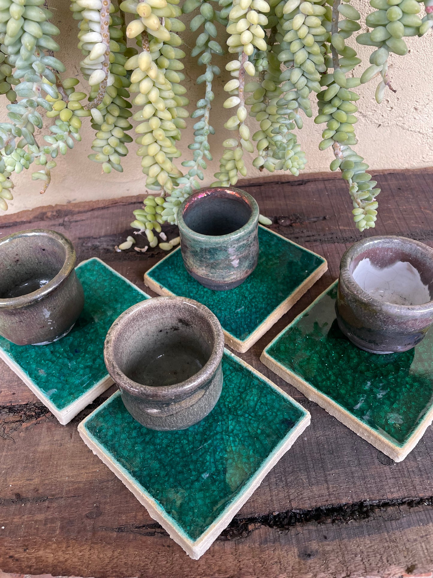 Bespoke Jewel Tile Coaters Solid - Set of 4