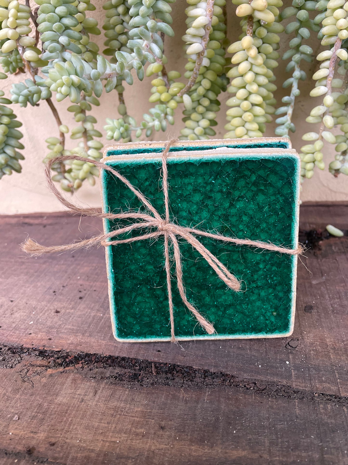 Bespoke Jewel Tile Coaters Solid - Set of 4