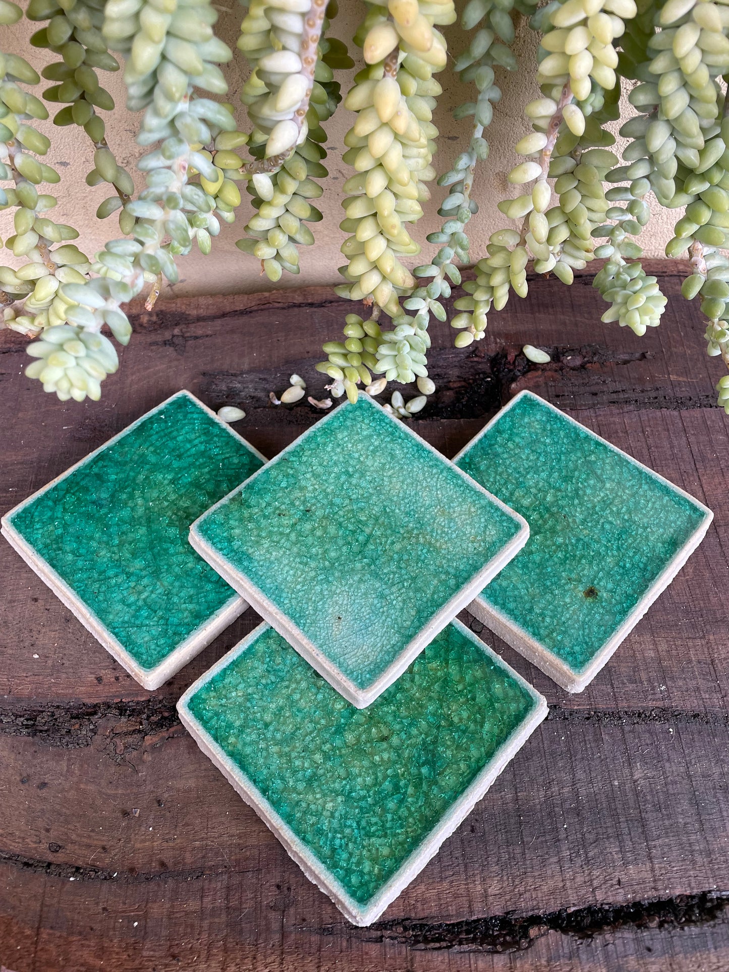 Bespoke Jewel Tile Coaters Solid - Set of 4
