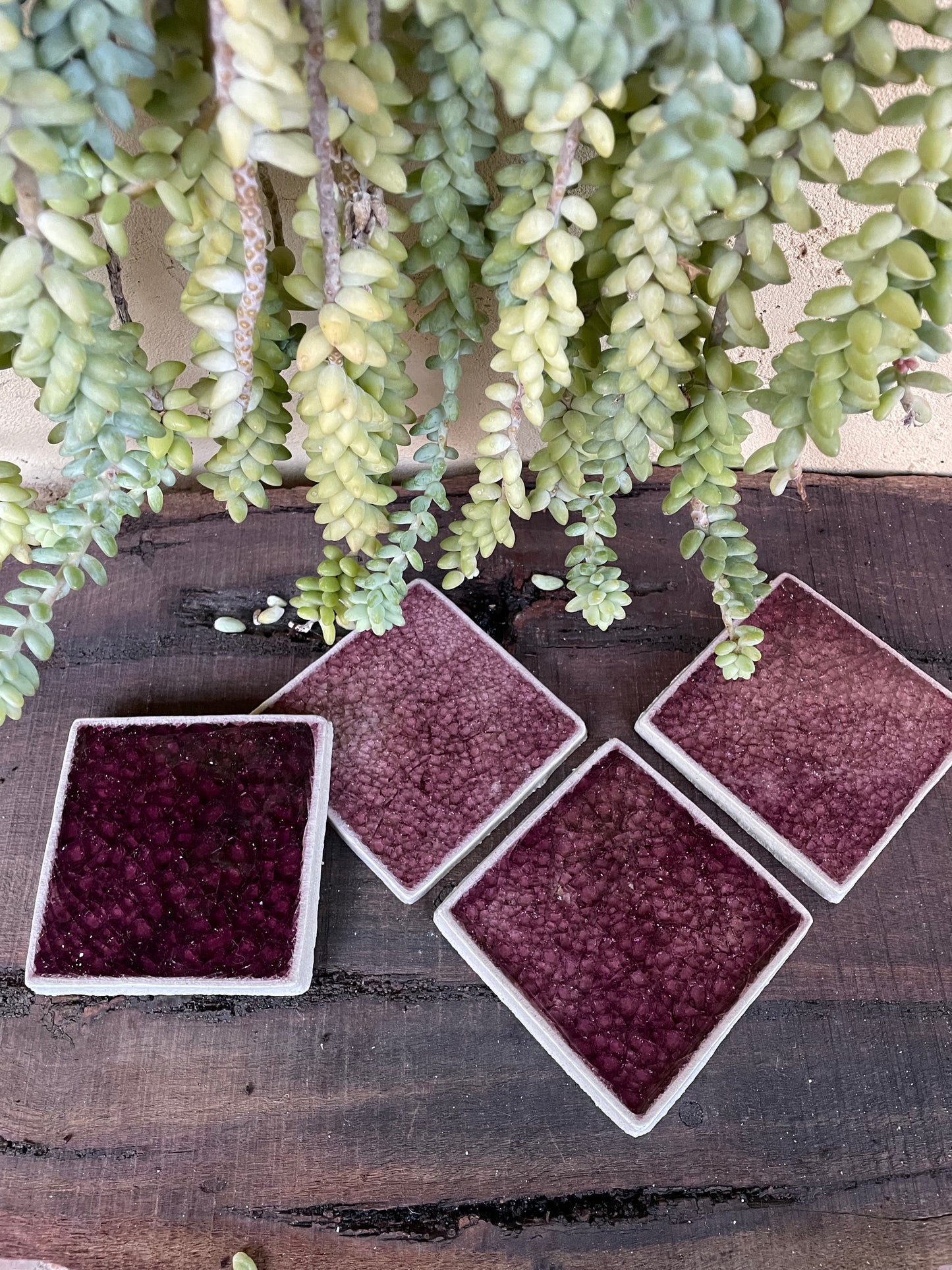 Bespoke Jewel Tile Coaters Solid - Set of 4