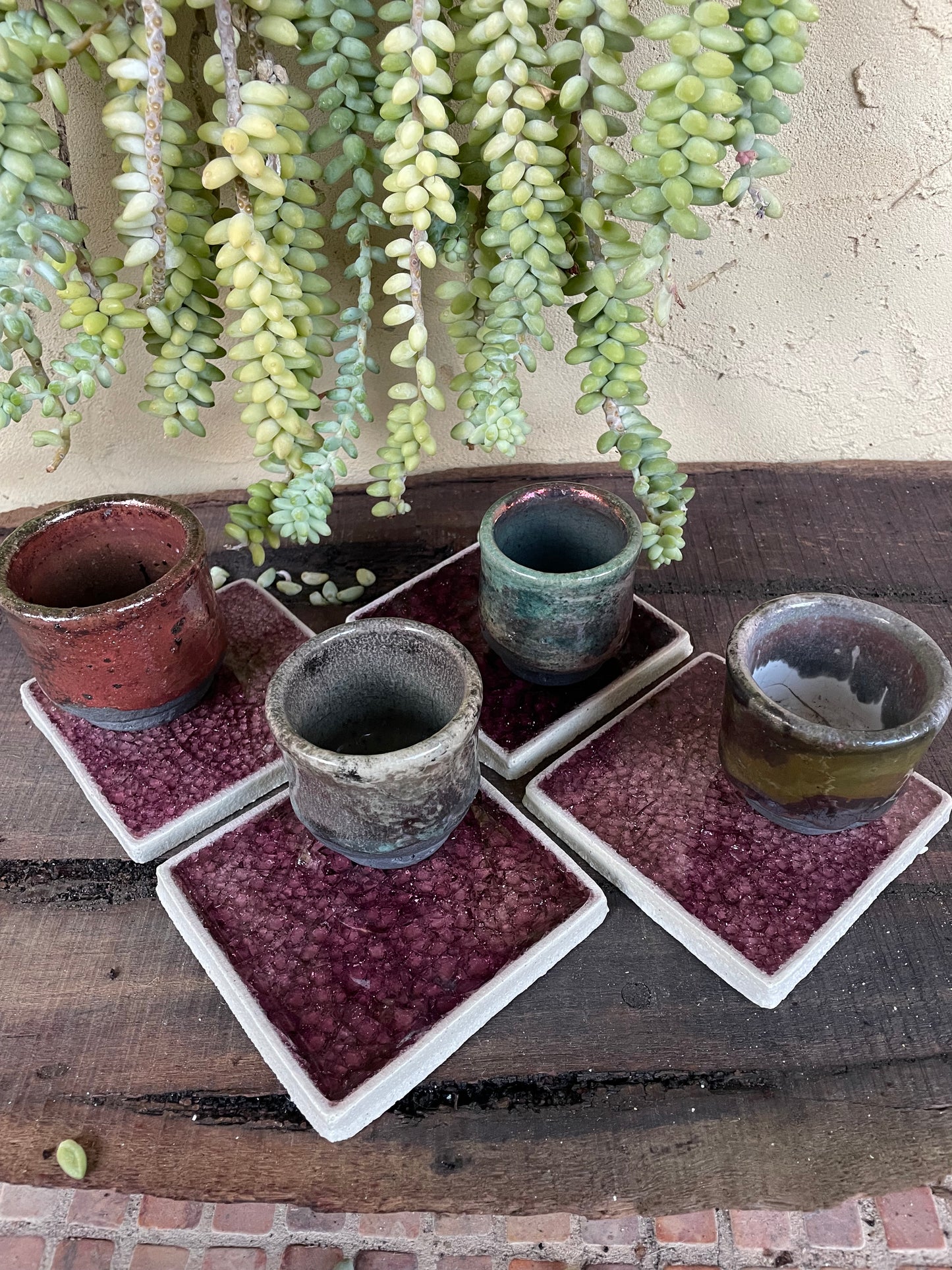 Bespoke Jewel Tile Coaters Solid - Set of 4