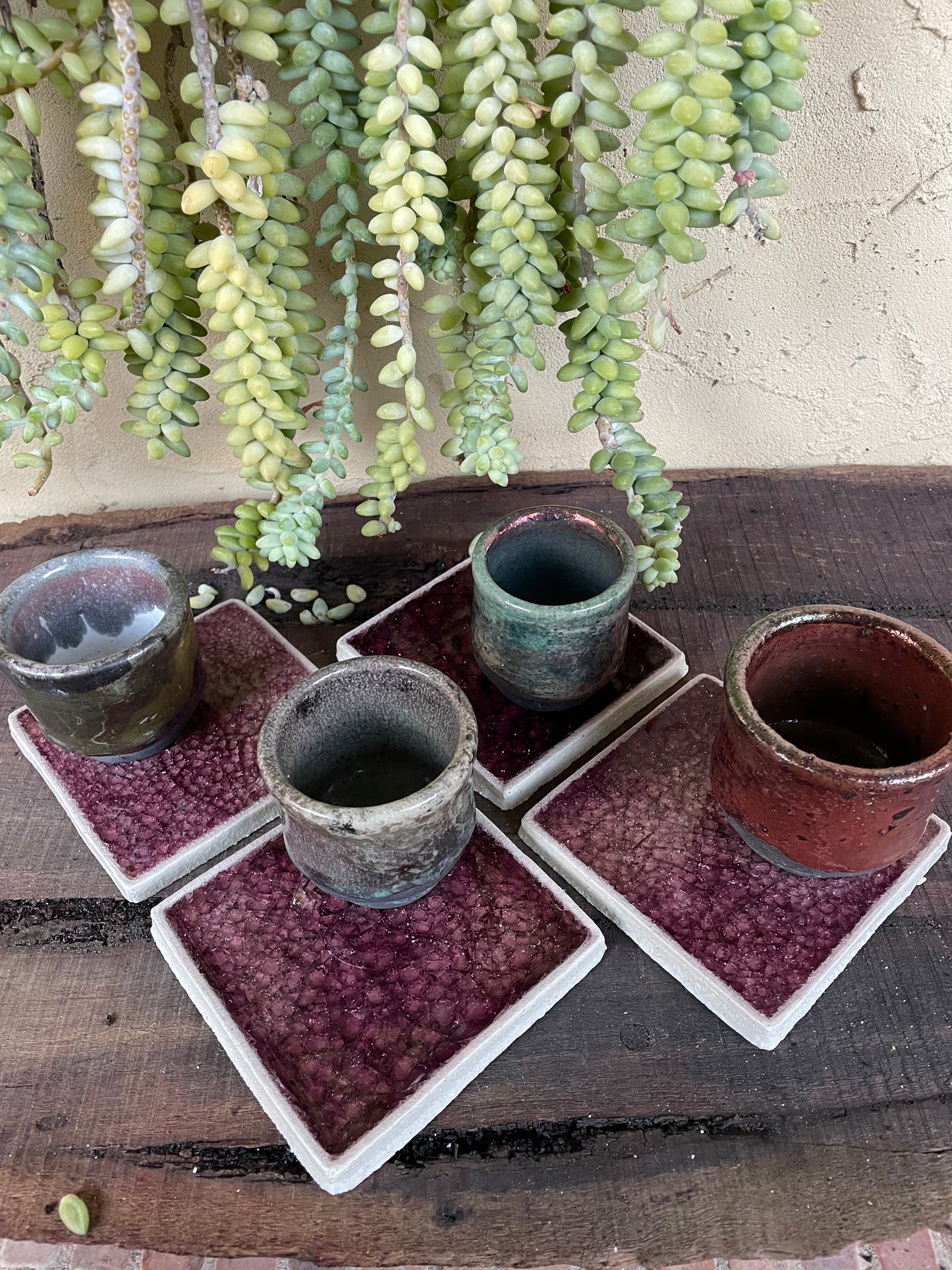 Bespoke Jewel Tile Coaters Solid - Set of 4