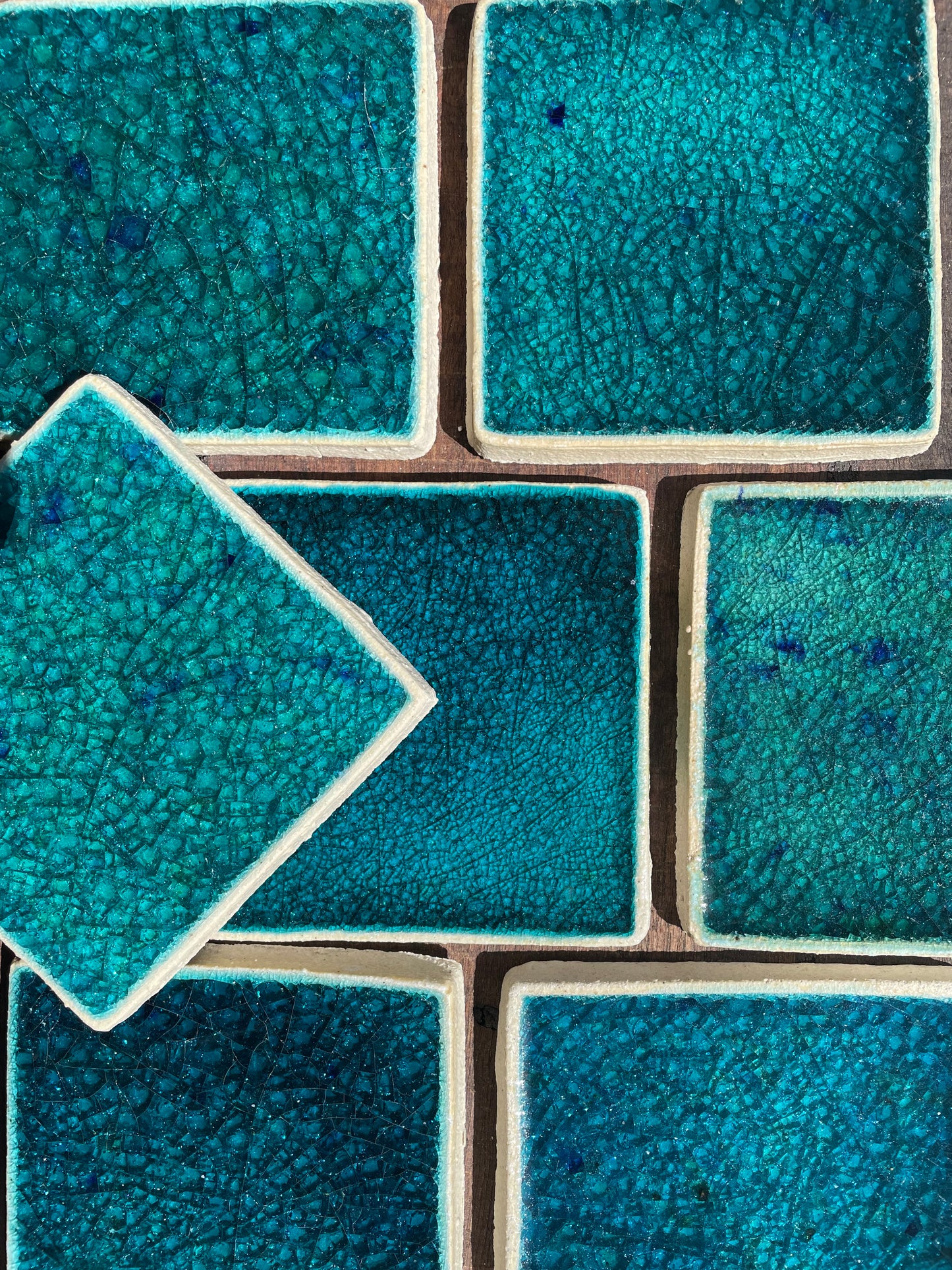 Bespoke Crystal Glass Tile: Teal