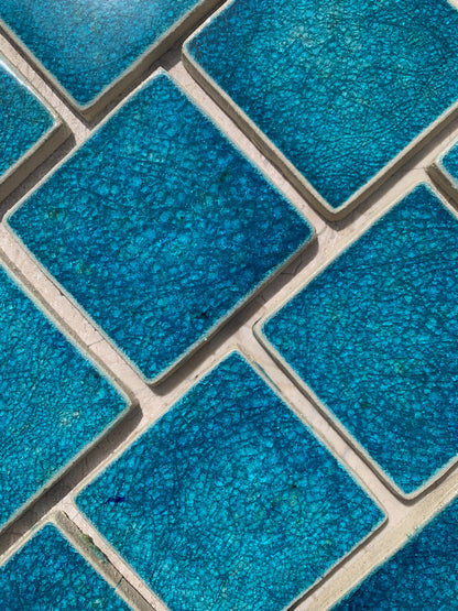 Bespoke Crystal Glass Jewel Tile: Turquoise