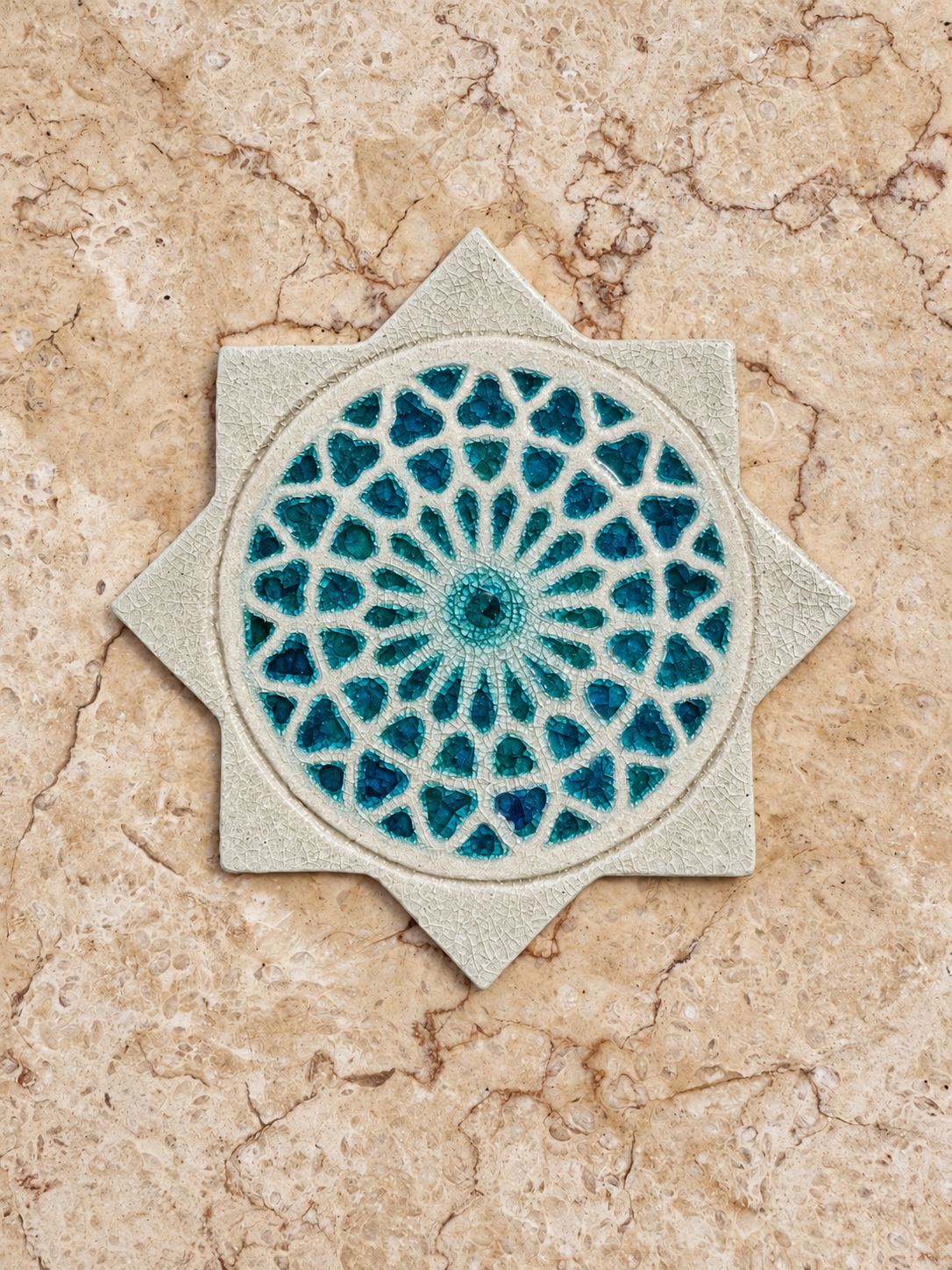 Decorative Crystal Glass Tiles | Star | Set of 10 | Star Mandala