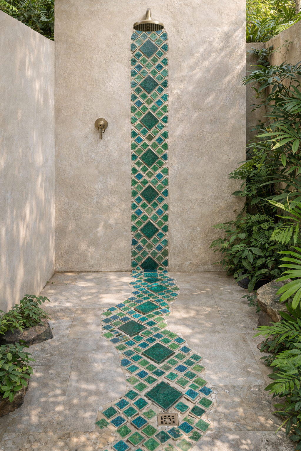 Emerald: Bespoke Crystal Glass Jewel Tile - Set of 10