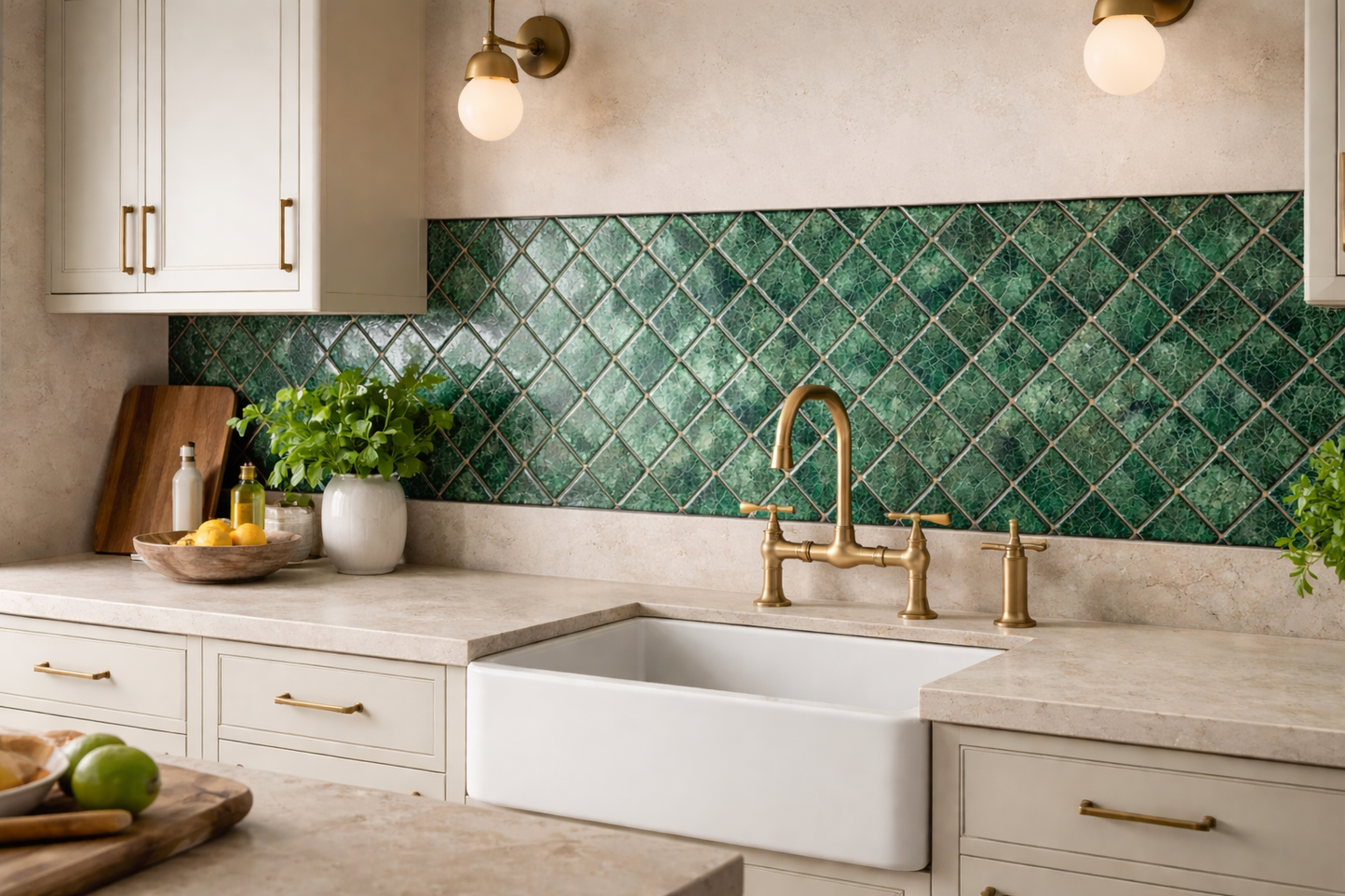 Emerald: Bespoke Crystal Glass Jewel Tile - Set of 10