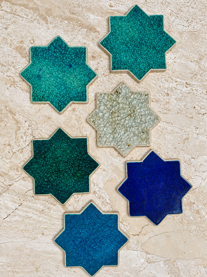 Crystal Glass Jewel Tiles | Star | Set of 10 | Starlight