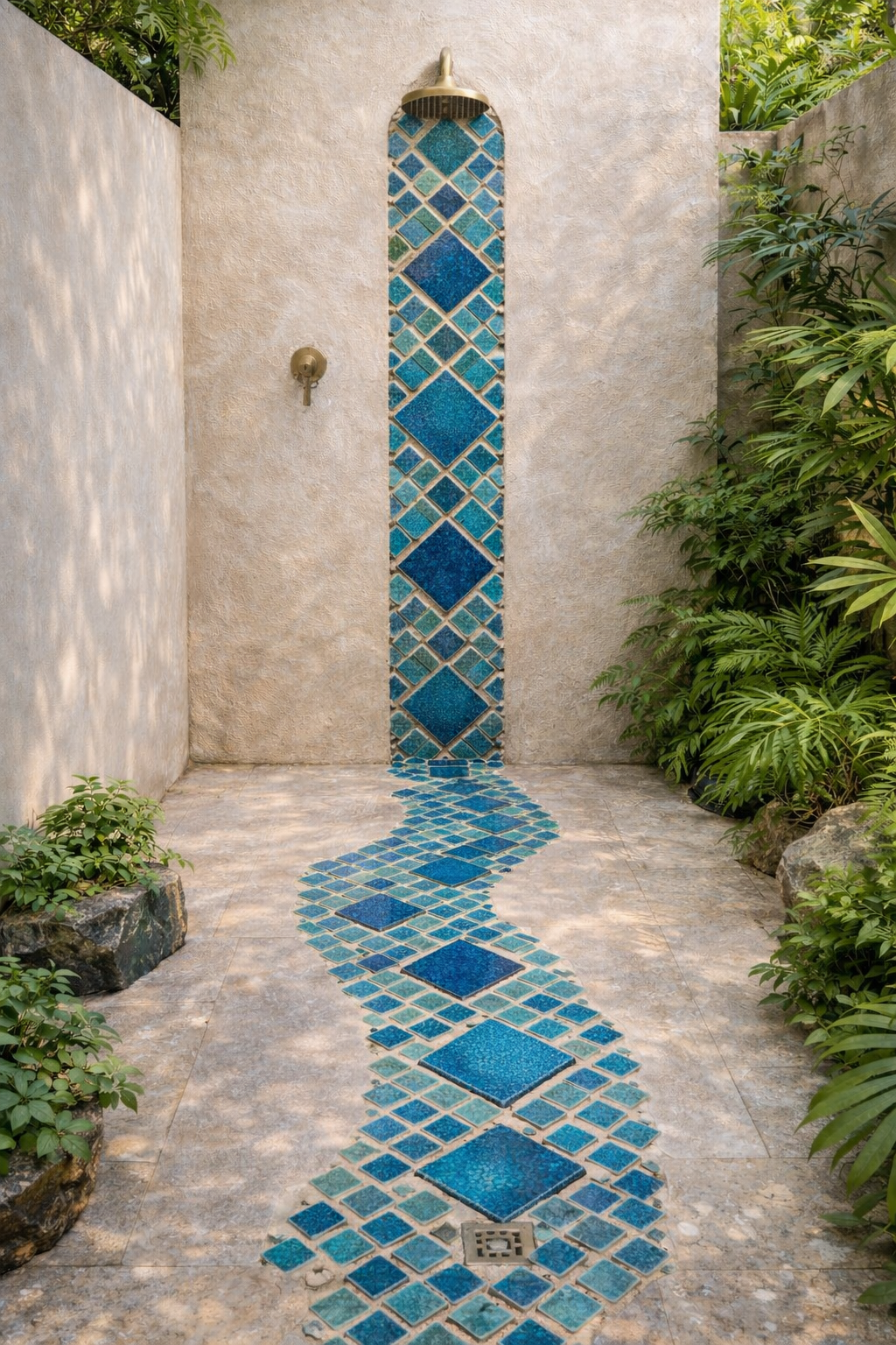 Bespoke Crystal Glass Jewel Tile: Turquoise