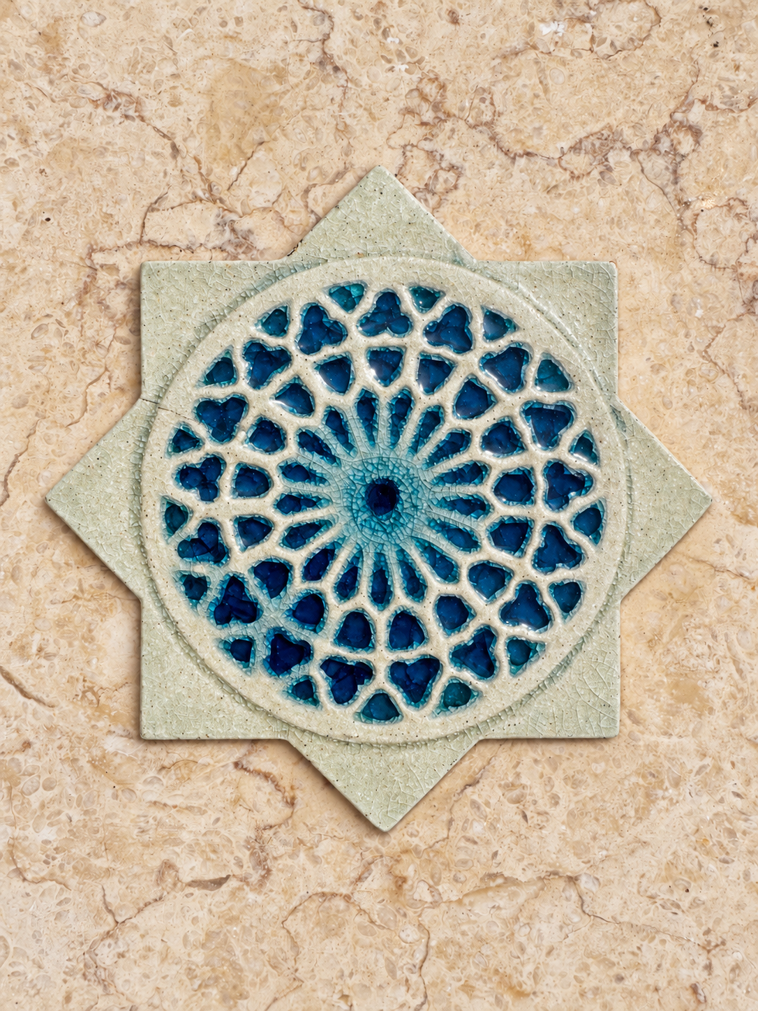 Decorative Crystal Glass Tiles | Star | Set of 10 | Star Mandala