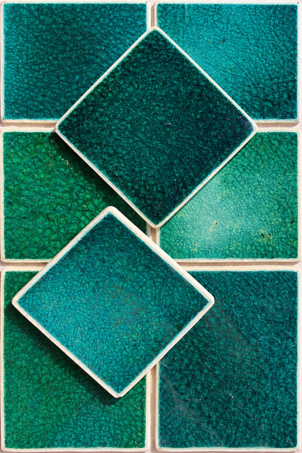 Crystal Glass Tiles | Set of 10 | Emerald