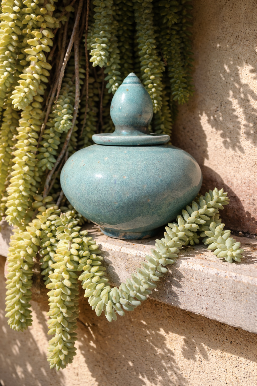 Handcrafted Powder Blue Sacred Urn