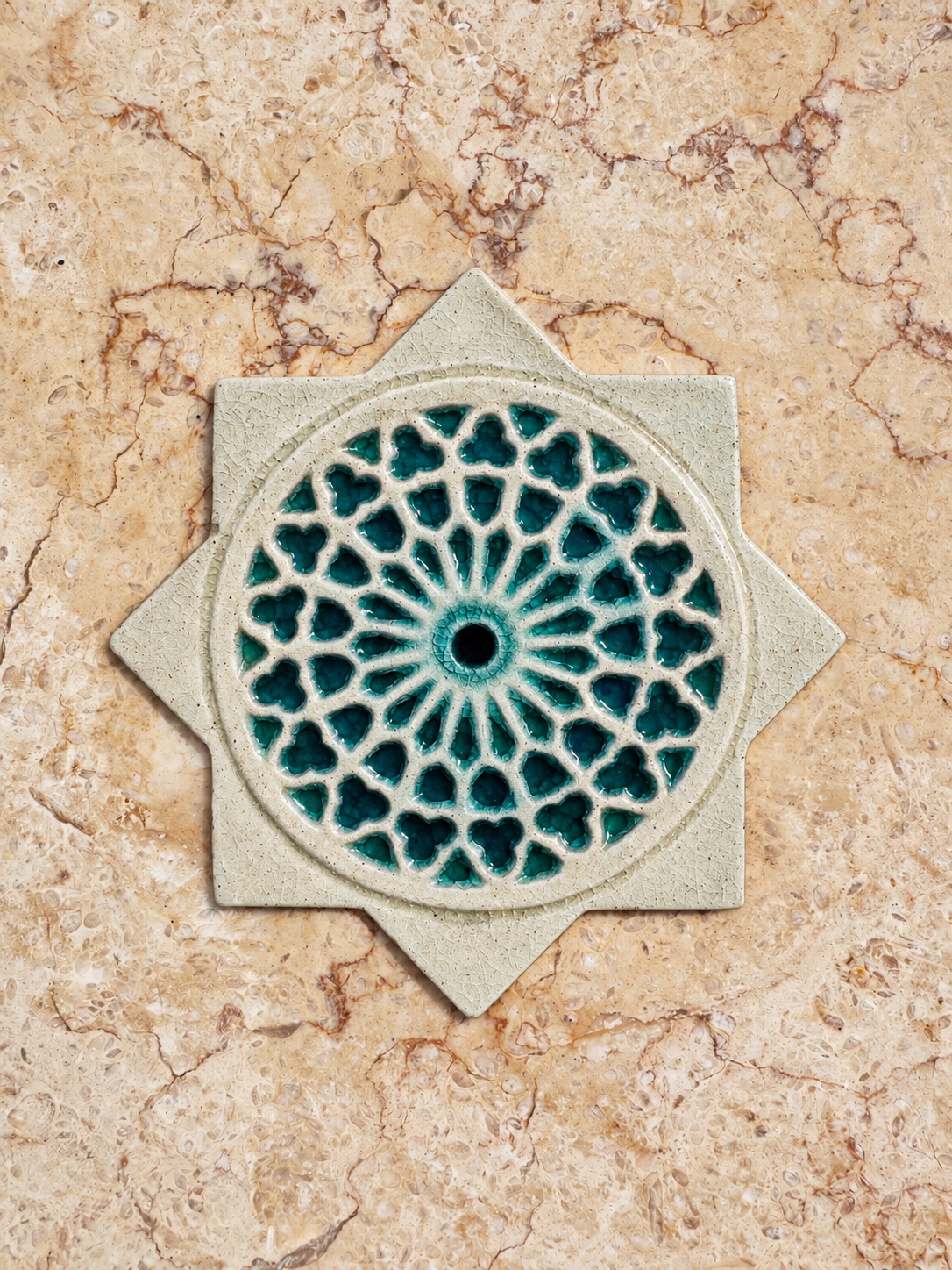 Decorative Crystal Glass Tiles | Star | Set of 10 | Star Mandala