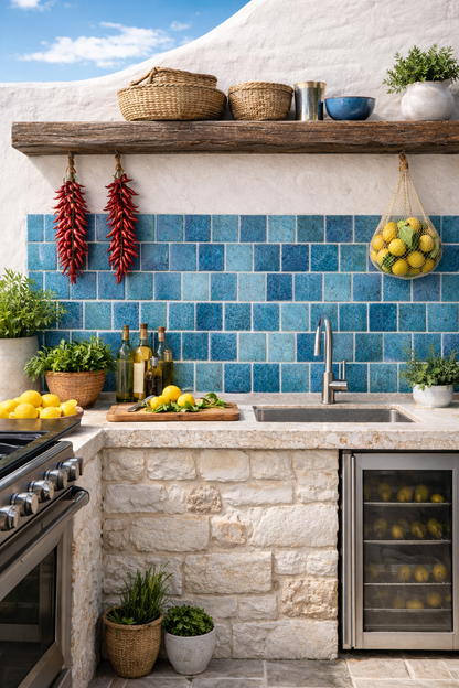 Bespoke Crystal Glass Jewel Tile: Turquoise