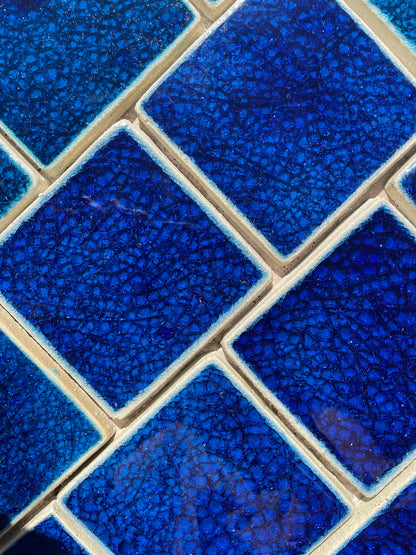 Sapphire: Bespoke Crystal Glass Jewel Tile: Set of 10