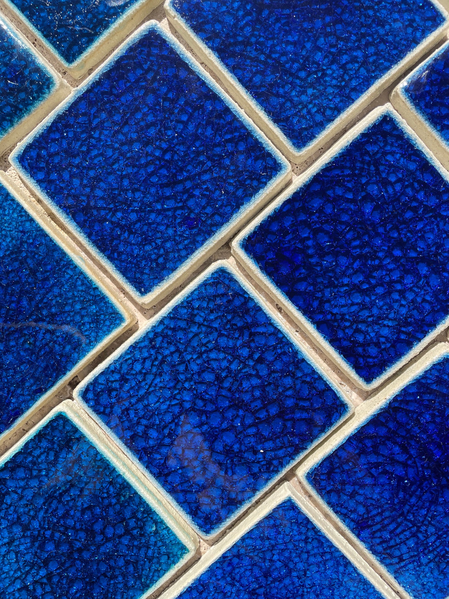 Sapphire: Bespoke Crystal Glass Jewel Tile: Set of 10