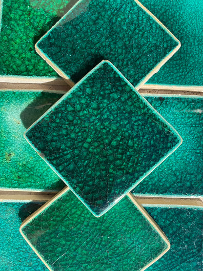 Crystal Glass Tiles | Set of 10 | Emerald