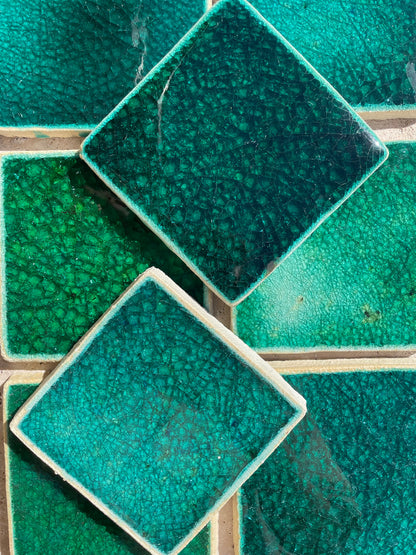 Crystal Glass Tiles | Set of 10 | Emerald
