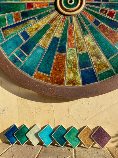 Crystal Glass Jewel Tiles - Set of 10