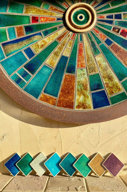 Crystal Glass Jewel Tiles - Set of 10