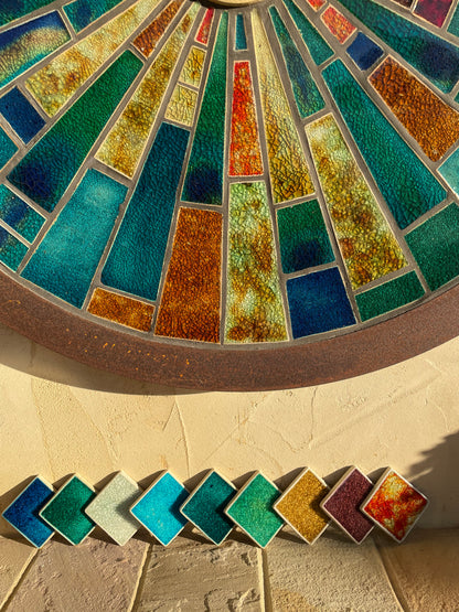 Crystal Glass Jewel Tiles - Set of 10