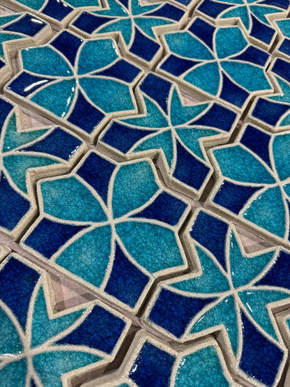 Crystal Glass Star & Cross Tiles | Set of 10 | Spirit Cycle