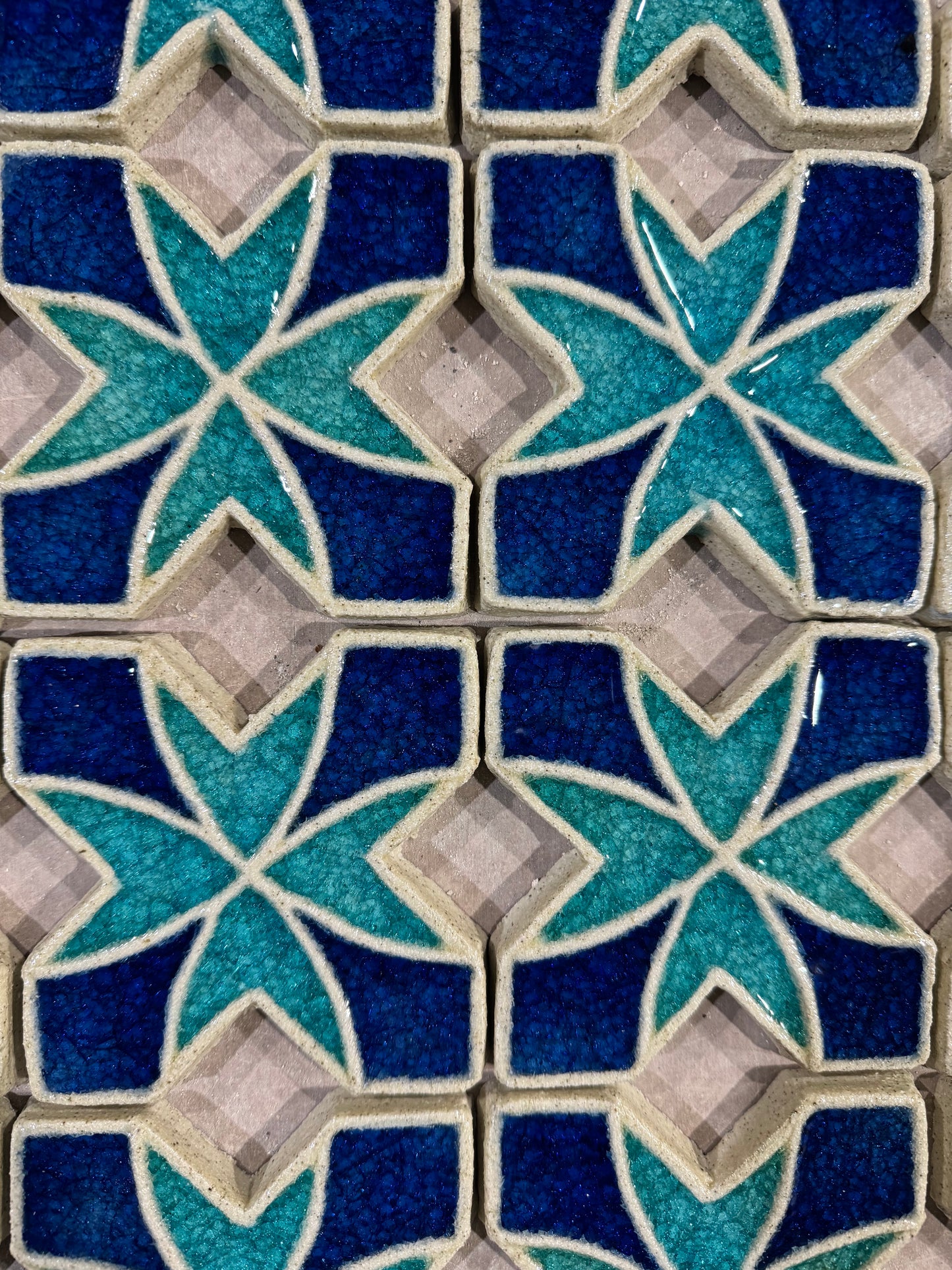Crystal Glass Star & Cross Tiles | Set of 10 | Spirit Cycle