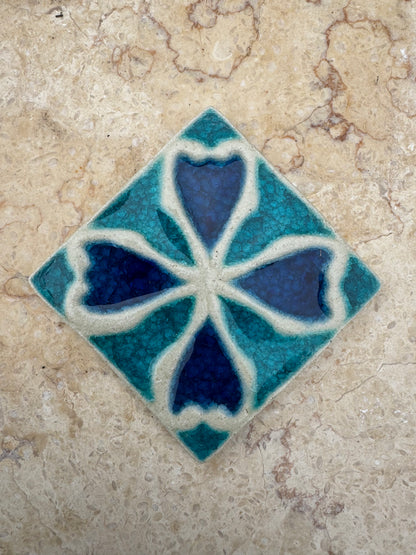 Decorative Glass Tile | Set of 10 | 100 x 100 mm | Clover