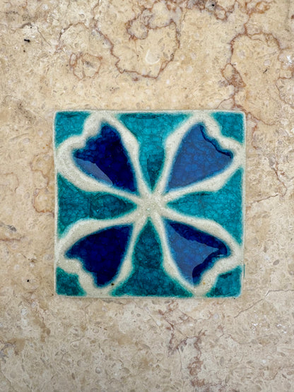 Decorative Glass Tile | Set of 10 | 100 x 100 mm | Clover