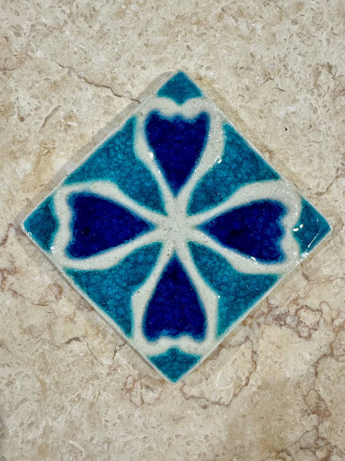 Decorative Glass Tile | Set of 10 | 100 x 100 mm | Clover