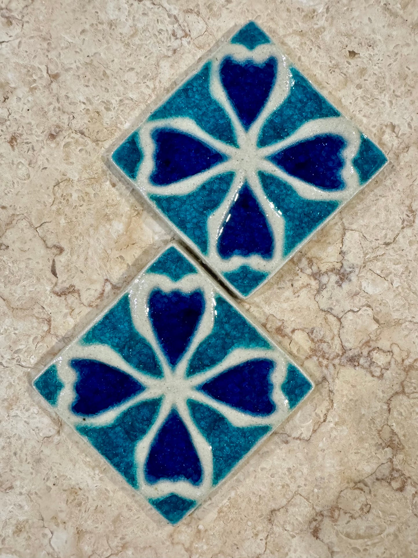 Decorative Glass Tile | Set of 10 | 100 x 100 mm | Clover