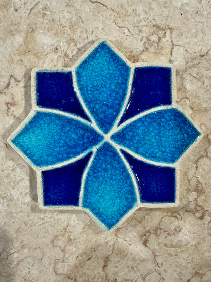 Crystal Glass Star & Cross Tiles | Set of 10 | Spirit Cycle