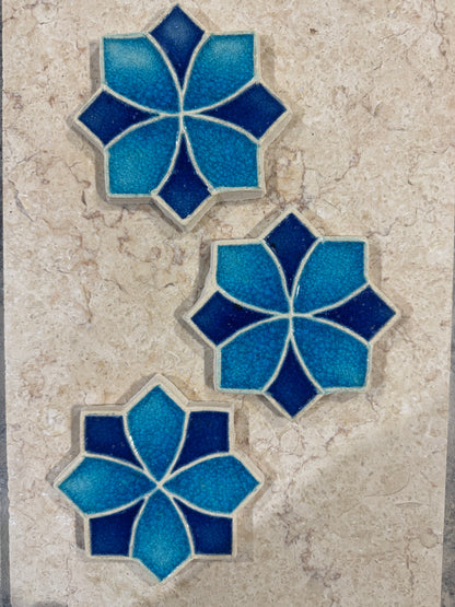 Crystal Glass Star & Cross Tiles | Set of 10 | Spirit Cycle