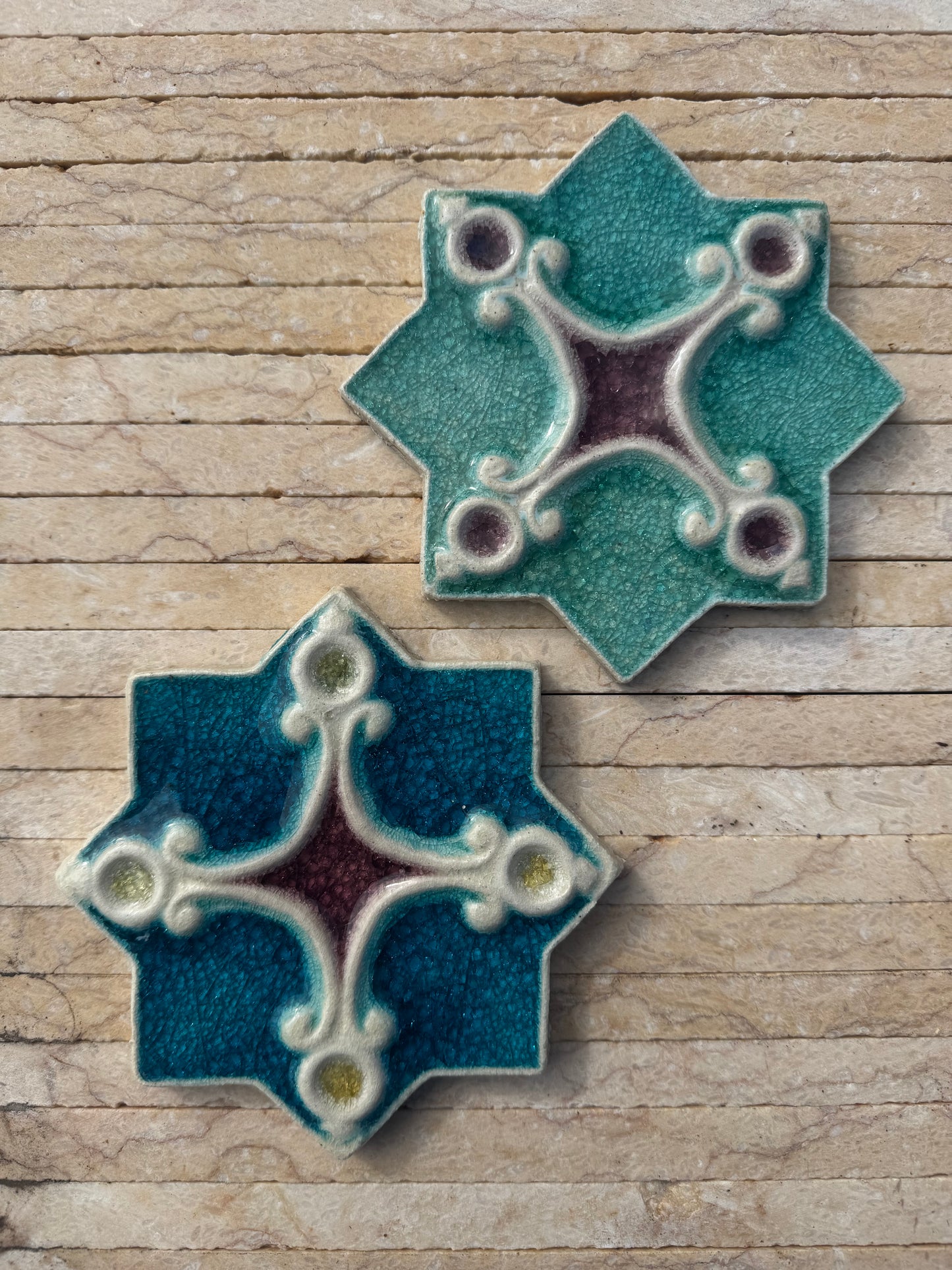 Crystal Glass Tiles | Star & Cross | Set of 10 | Regal Eudora