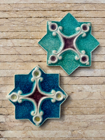 Crystal Glass Tiles | Star & Cross | Set of 10 | Regal Eudora