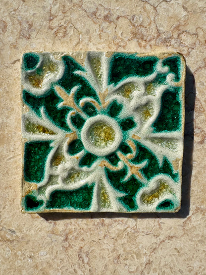 Decorative Crystal Glass Tile | Set of 10 | 100 x 100 mm | Mandala Seed