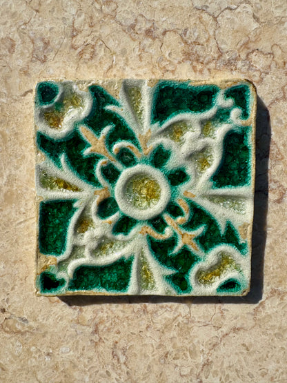 Decorative Crystal Glass Tile | Set of 10 | 100 x 100 mm | Mandala Seed