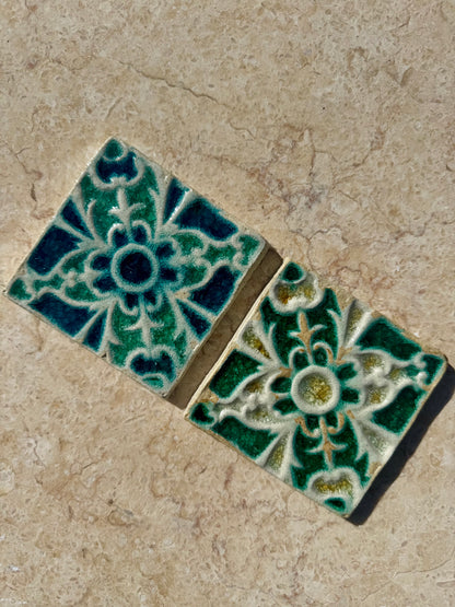 Decorative Crystal Glass Tile | Set of 10 | 100 x 100 mm | Mandala Seed