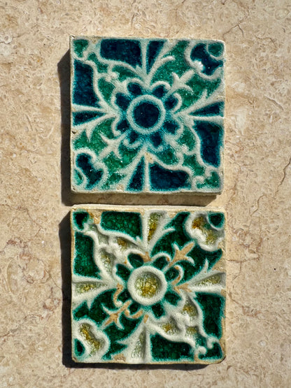 Decorative Crystal Glass Tile | Set of 10 | 100 x 100 mm | Mandala Seed
