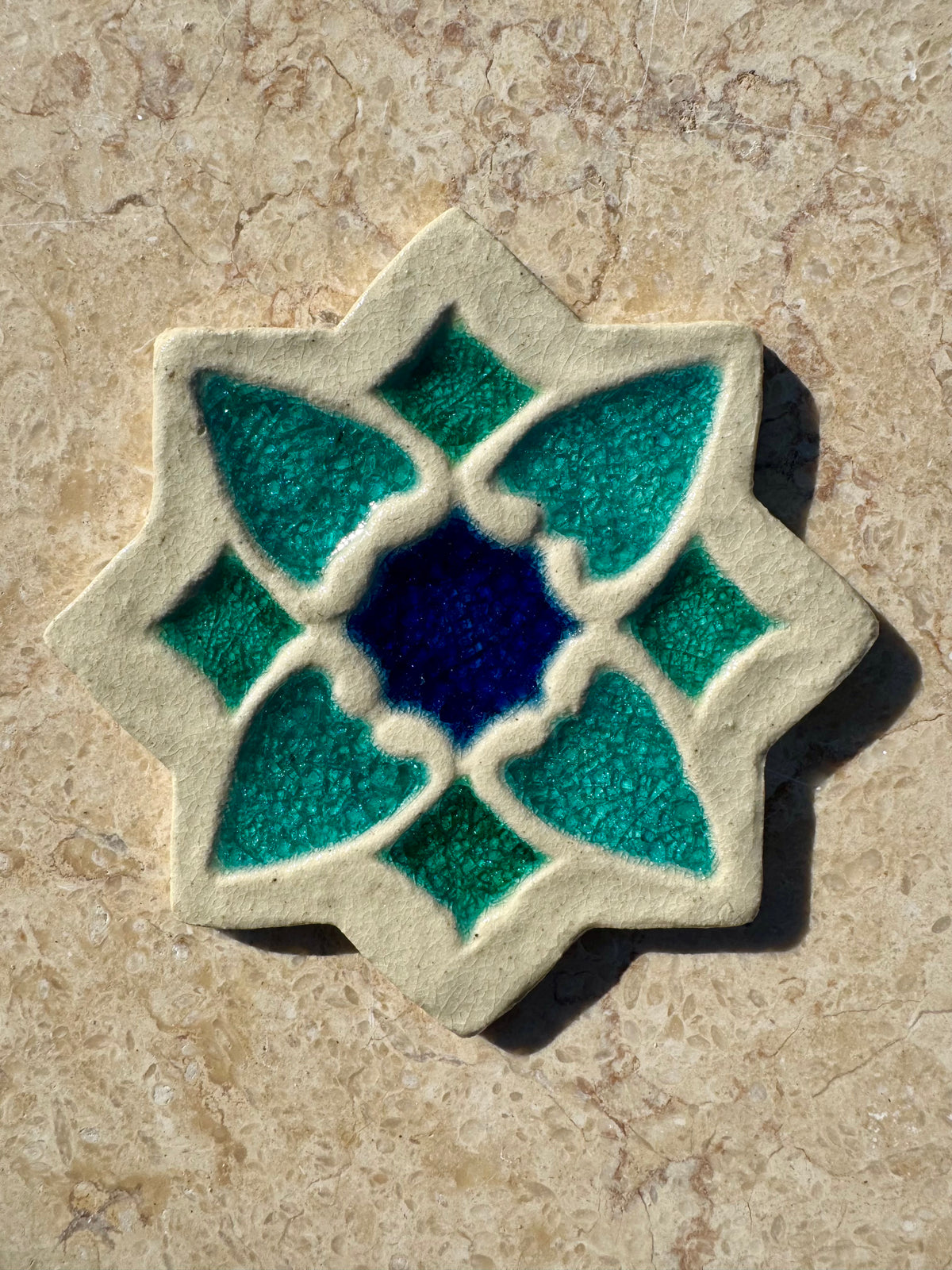 Crystal Glass Tile | Set of 10 | Star Flower