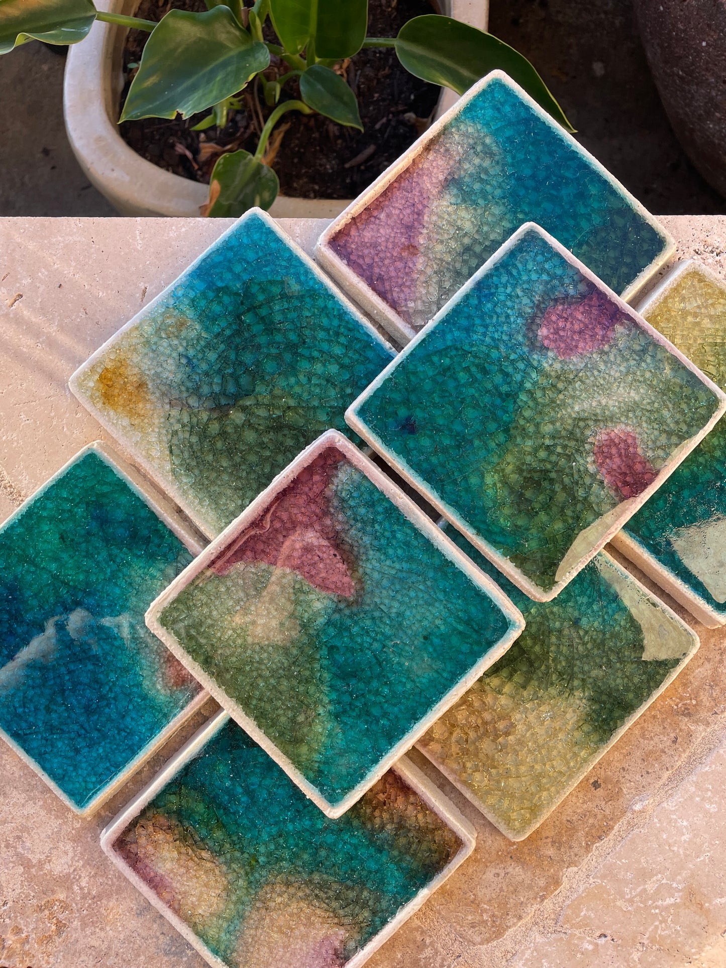 Bespoke Crystal Glass Tiles in Motion: Jungle