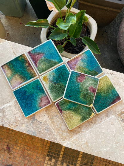 Bespoke Crystal Glass Tiles in Motion: Jungle