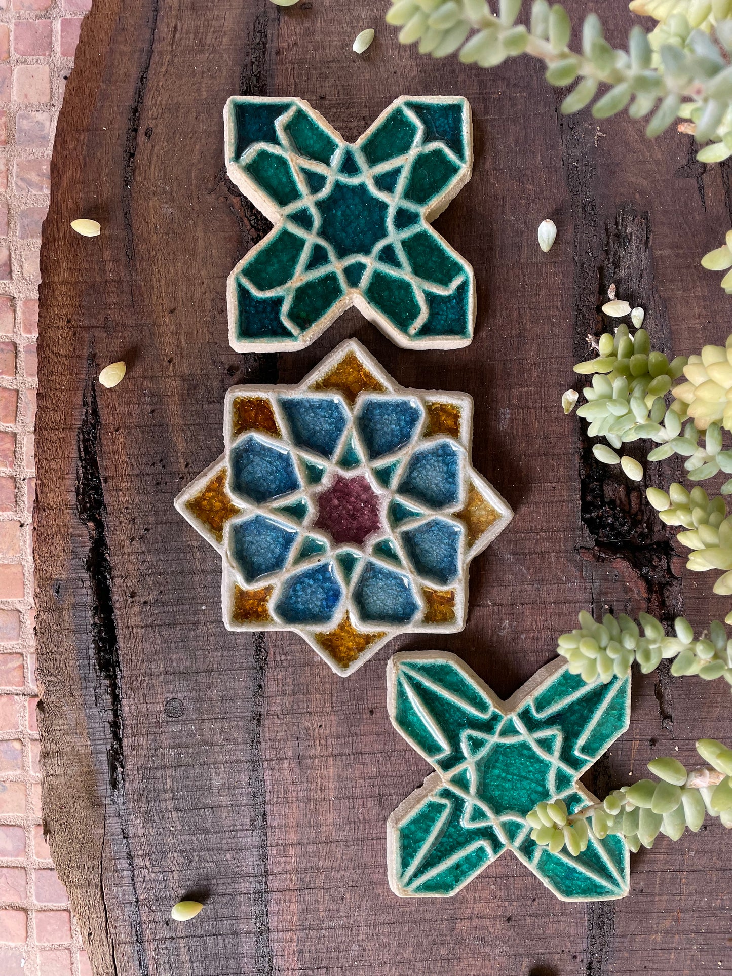 Star & Cross Jewel Tile - Set of 3