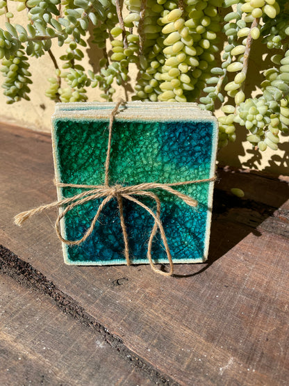 Bespoke Glass Jewel Coaters in Motion - Set of 4