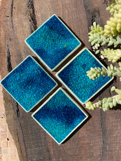 Bespoke Glass Jewel Coaters in Motion - Set of 4