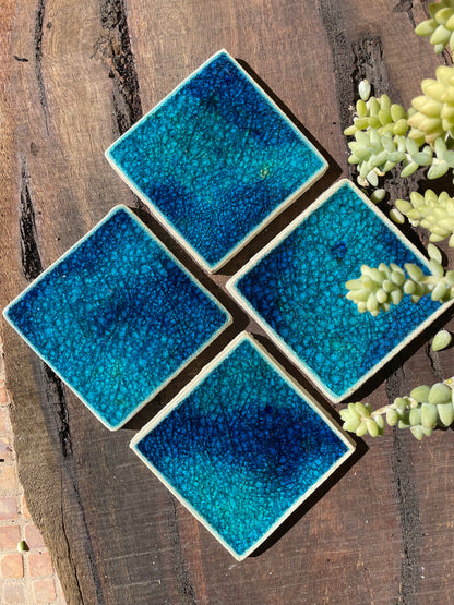 Bespoke Glass Jewel Coaters in Motion - Set of 4